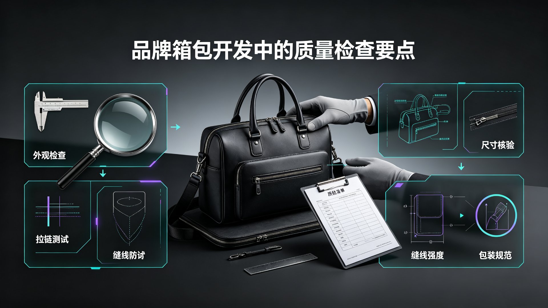 品牌箱包开发中的质量检查要点